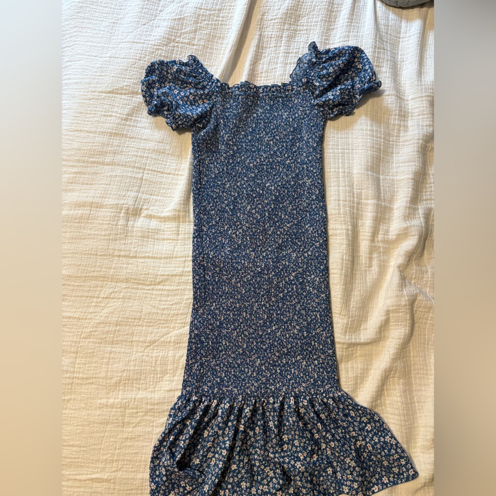 Amazon Blue Floral Midi Dress